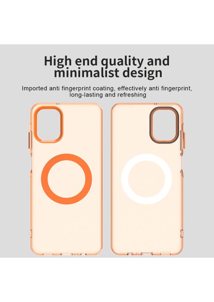 Samsung Galaxy A06 5g Kılıfı Magsafe Anti Drop Hibrit Telefon Arka Kapağı ile Uyumlu-Turuncu (Yurt Dışından) modelleri