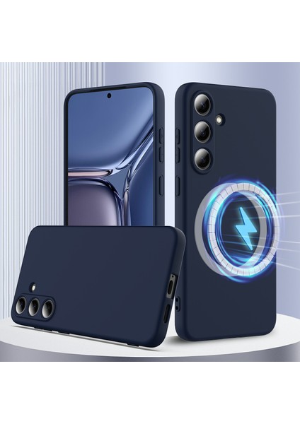 Samsung Galaxy S25+ Kılıf Için Magsafe Sıvı Silikon Telefon Kılıfı ve Kordon ile Uyumlu - Koyu Mavi (Yurt Dışından) fiyatları
