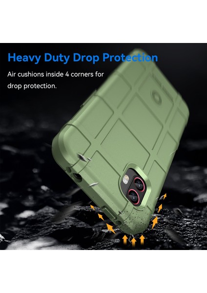 Samsung Galaxy Xcover6 Pro 5g/xcover Pro 2 5g Sağlam Kare Izgara Koruyucu Kılıf Kalınlaştırılmış Tpu Darbeye Dayanıklı Telefon Kabuğu-Yeşil (Yurt Dışından) modelleri