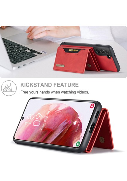 Dg.mıng M2 Serisi Samsung Galaxy S22 5g Manyetik 2'si 1 Arada Cüzdan Darbeye Dayanıklı Telefon Kılıfı Kablosuz Şarjı Kabuk-Kırmızı (Yurt Dışından) indirimleri