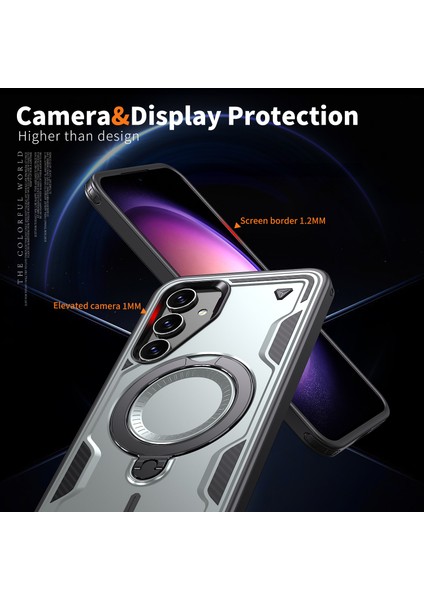 Samsung Galaxy S23 Fe Kılıfı Magsafe Askeri Koruma Pc+Tpu Kickstand Telefon Kılıfı-Gri ile Uyumlu (Yurt Dışından) indirimleri