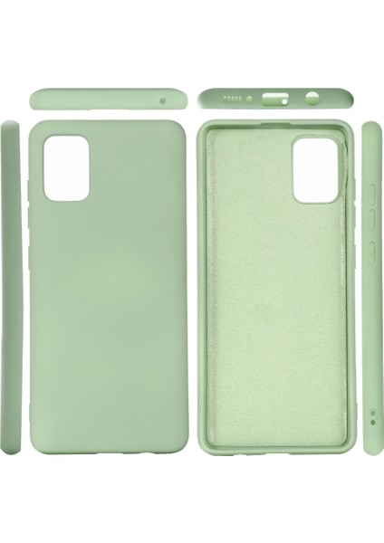 Sıvı Silikon Sevimli Telefon Kılıfı Samsung Galaxy A71 5g SM-A716-YEŞIL (Yurt Dışından)