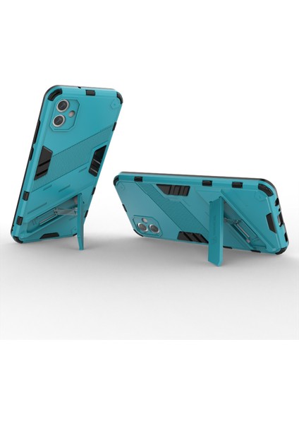 Samsung Galaxy A04E 4G/F04 4G/M04 4g Darbeye Dayanıklı Kickstand Kılıf Yumuşak Tpu Sert Pc Düşmeye Karşı Koruyucu Telefon Kılıfı-Bebek Mavisi (Yurt Dışından) modelleri