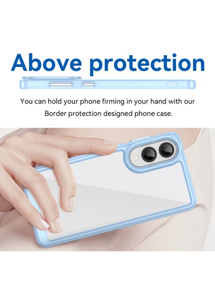 Samsung Galaxy S25 EDGE/S25 Slim Kılıf Tpu+Akrilik Koruyucu Şeffaf Telefon Kılıfı-Mavi (Yurt Dışından) indirimleri