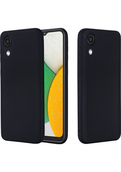 Sıvı Silikon Pürüzsüz Yumuşak Mikrofiber Astar Yastık Telefon Kılıfı Kayışlı Samsung Galaxy A03 Core-Siyah (Yurt Dışından) fiyatları
