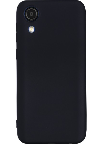 Sıvı Silikon Pürüzsüz Yumuşak Mikrofiber Astar Yastık Telefon Kılıfı Kayışlı Samsung Galaxy A03 Core-Siyah (Yurt Dışından) modelleri