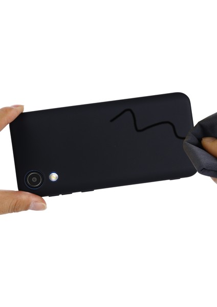 Sıvı Silikon Pürüzsüz Yumuşak Mikrofiber Astar Yastık Telefon Kılıfı Kayışlı Samsung Galaxy A03 Core-Siyah (Yurt Dışından) indirimleri