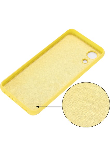 Sıvı Silikon Pürüzsüz Yumuşak Mikrofiber Astar Yastık Telefon Kılıfı Kayışlı Samsung Galaxy A03 Core-Sarı (Yurt Dışından) fırsatları