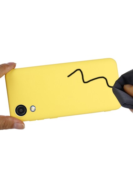 Sıvı Silikon Pürüzsüz Yumuşak Mikrofiber Astar Yastık Telefon Kılıfı Kayışlı Samsung Galaxy A03 Core-Sarı (Yurt Dışından) indirimleri