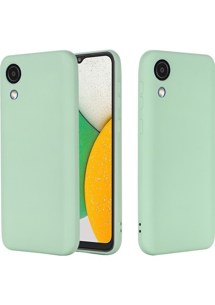 Sıvı Silikon Pürüzsüz Yumuşak Mikrofiber Astar Yastık Telefon Kılıfı Kayışlı Samsung Galaxy A03 Core-Yeşil (Yurt Dışından) fiyatları
