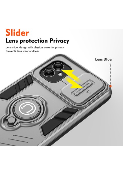 Samsung Galaxy A04E 4G/M04 4G/F04 4g Kickstand Kılıf Pc+Tpu Ince Uyumlu Telefon Kılıfı-Gri (Yurt Dışından) modelleri