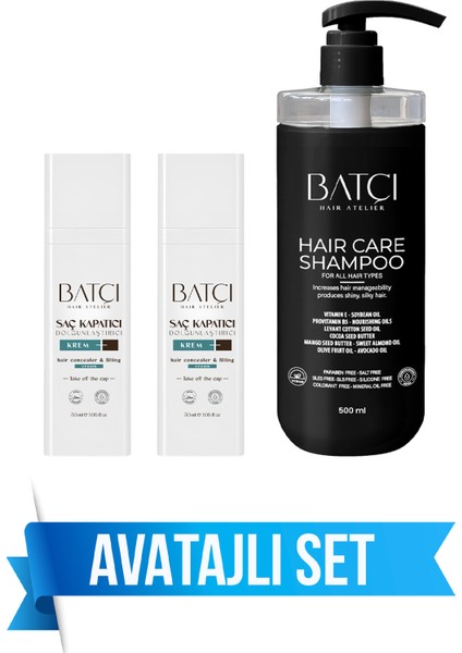 Saç Kapatıcı 30 ml 2 Adet + Sülfatsız Parabensiz Şampuan 415439, One Size