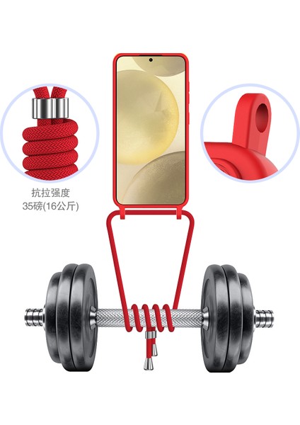 Samsung Galaxy A55 5g Kılıfı Sıvı Silikon Kart Tutucu Arka Telefon Kılıfı Ayarlanabilir Kordonlu-Kırmızı (Yurt Dışından) fırsatları