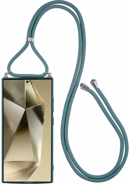 Samsung Galaxy S24 Ultra Çapraz Askılı Kılıf Esnek Tpu Fiber Astarlı Darbeye Dayanıklı Telefon Kılıfı-Ordu Yeşili (Yurt Dışından) fiyatları