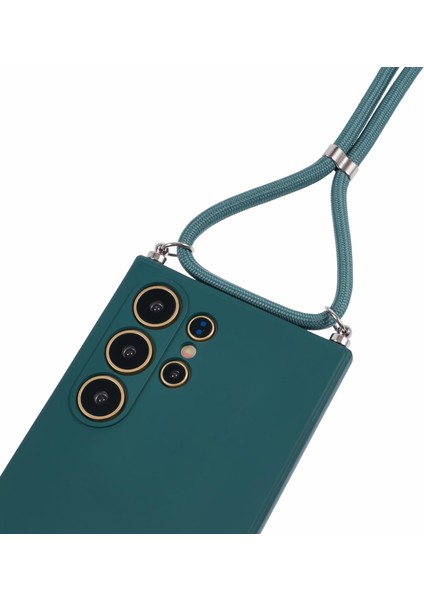 Samsung Galaxy S24 Ultra Çapraz Askılı Kılıf Esnek Tpu Fiber Astarlı Darbeye Dayanıklı Telefon Kılıfı-Ordu Yeşili (Yurt Dışından) fırsatları