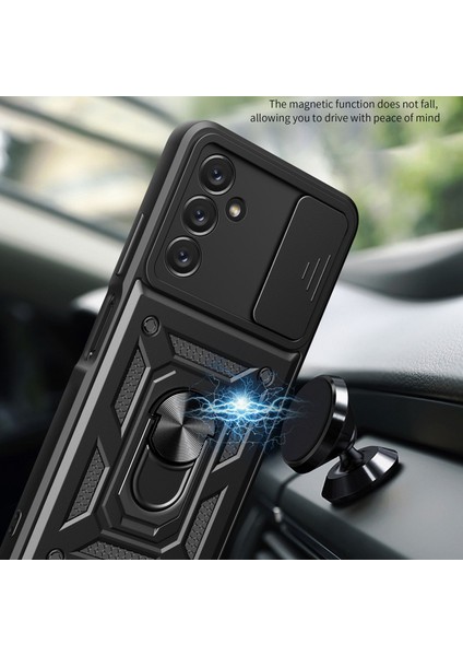 Samsung Galaxy A14 5G/A14 4g Pc+Tpu Hibrit Arka Kapak Halkası Destekli Kayar Kapak Kamera Koruma Çizilmeye Dayanıklı Telefon Kılıfı-Altın (Yurt Dışından) fırsatları