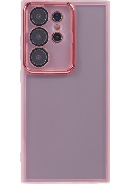 Samsung Galaxy S25 Ultra Kılıf Elektrokaplama Kamera Çerçevesi Tpu Telefon Kılıfı-Şeffaf Pembe (Yurt Dışından) modelleri
