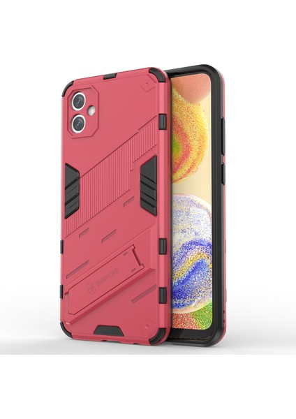 Samsung Galaxy A04E 4G/F04 4G/M04 4g Darbeye Dayanıklı Kickstand Kılıf Yumuşak Tpu Sert Pc Düşmeye Karşı Koruyucu Telefon Kılıfı-Gül (Yurt Dışından)