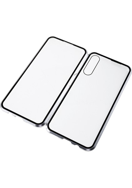 Samsung Galaxy A14 5g/4g Çift Taraflı Temperli Cam Telefon Kılıfı Manyetik Metal Çerçeve Kapak-Gümüş (Yurt Dışından) fırsatları