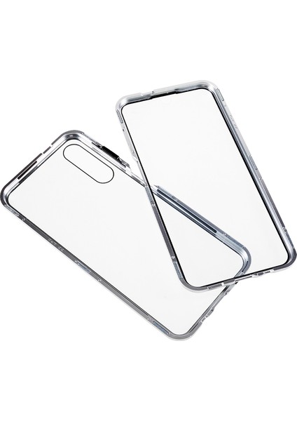 Samsung Galaxy A14 5g/4g Çift Taraflı Temperli Cam Telefon Kılıfı Manyetik Metal Çerçeve Kapak-Gümüş (Yurt Dışından) indirimleri