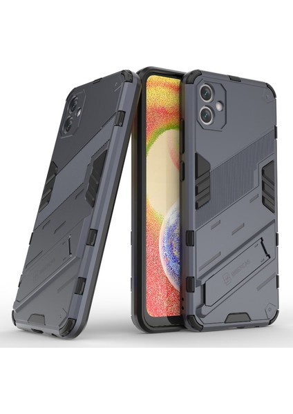 Samsung Galaxy A04E 4G/F04 4G/M04 4g Darbeye Dayanıklı Kickstand Kılıf Yumuşak Tpu Sert Pc Düşmeye Karşı Koruyucu Telefon Kılıfı-Gri (Yurt Dışından) fiyatları