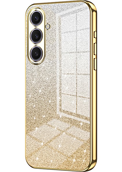 Samsung Galaxy S25+KILIF Galvanik Degrade Parıltılı Tpu Telefon Kılıfı-Altın (Yurt Dışından)