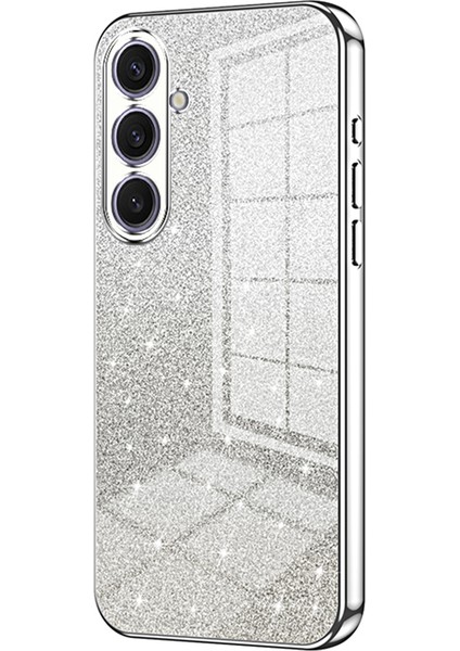 Samsung Galaxy S25+KILIF Galvanik Degrade Parıltılı Tpu Telefon Kılıfı-Gümüş (Yurt Dışından)