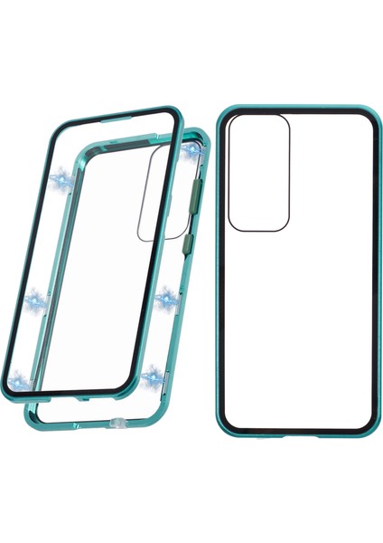 Samsung Galaxy S25+KILIF Manyetik Tam Koruma Şeffaf Telefon Kılıfı-Yeşil (Yurt Dışından)