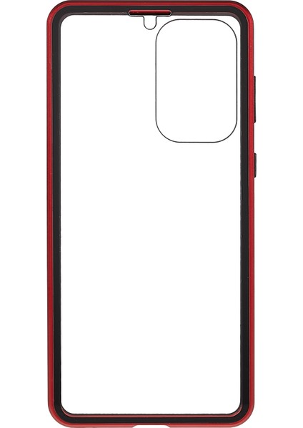 Samsung Galaxy A33 5g Için Çizilmez Metal Tampon + Çift Taraflı Temperli Cam Manyetik Kabuk 360 Derece Koruyucu Telefon Kılıfı - Kırmızı (Yurt Dışından) fırsatları