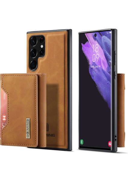 Dg.mıng M2 Serisi Koruyucu Kılıf Samsung Galaxy S23 Ultra Çıkarılabilir Cüzdan Telefon Kılıfı Düşmeye Karşı Darbeye Dayanıklı Kapak Kickstand Ile-Kahverengi (Yurt Dışından)