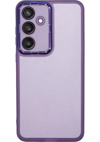 Dksm Serisi Samsung Galaxy S24 Fe Kılıf Elektrokaplama Kamera Çerçeve Tpu Telefon Kılıfı-Şeffaf Mor (Yurt Dışından)