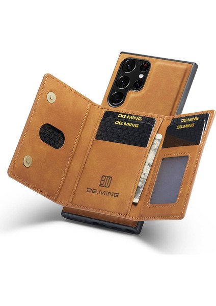Dg.mıng M2 Serisi Koruyucu Kılıf Samsung Galaxy S23 Ultra Çıkarılabilir Cüzdan Telefon Kılıfı Düşmeye Karşı Darbeye Dayanıklı Kapak Kickstand Ile-Kahverengi (Yurt Dışından) modelleri