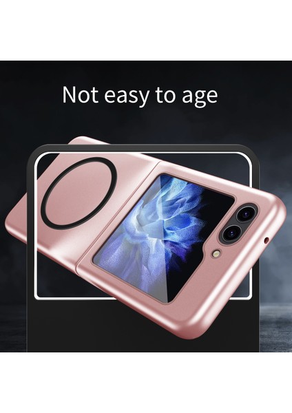 Samsung Galaxy Z Flip6 5g/z Flip5 5g Buzlu Kılıf Cilt Dokunma Sert Pc Telefon Kılıfı Magsafe-Pembe ile Uyumlu (Yurt Dışından) modelleri