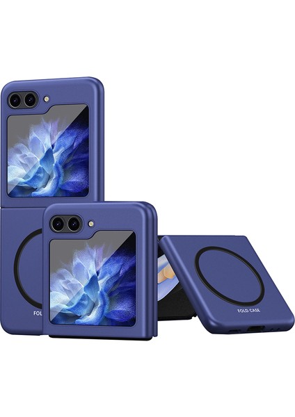 Samsung Galaxy Z Flip6 5g/z Flip5 5g Buzlu Kılıf Cilt Dokunma Sert Pc Telefon Kılıfı Magsafe-Sapphire ile Uyumlu (Yurt Dışından)