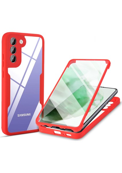 Pet Ekran Koruyucu + Akrilik + Tpu Kılıf Darbeye Dayanıklı Çok Yönlü Koruma Telefon Kılıfı Samsung Galaxy S22 + 5g - Kırmızı (Yurt Dışından)