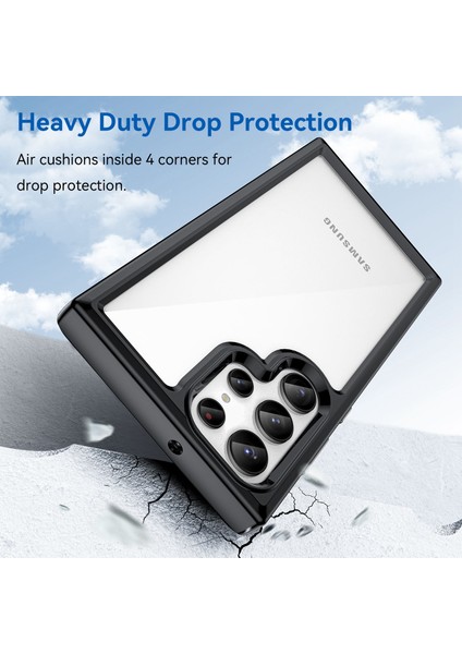 Samsung Galaxy S23 Ultra Çizilmez Telefon Kılıfı Tpu Tampon Akrilik Arka Darbeye Dayanıklı Kapak-Siyah (Yurt Dışından) modelleri
