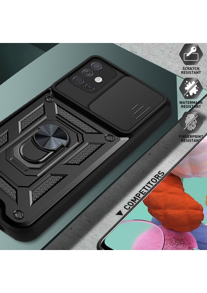 Parmak Izi Önleyici Dayanıklı Pc+Tpu Sürgülü Kamera Kılıfı Kickstand Telefon Kılıfı Samsung Galaxy A51 4g SM-A515-ROSE Gold (Yurt Dışından) indirimleri