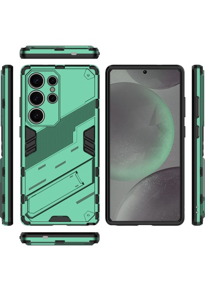 Samsung Galaxy S25 Ultra Kılıf Pc+Tpu Darbeye Dayanıklı Telefon Kılıfı Kickstand Ile-Yeşil (Yurt Dışından) indirimleri
