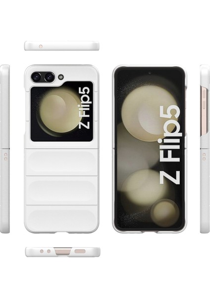 Samsung Galaxy Z Flip5 5g Kılıf Darbeye Dayanıklı Sağlam Telefon Kılıfı-Beyaz (Yurt Dışından) indirimleri