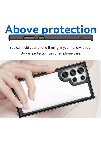 Samsung Galaxy S23 Ultra Çizilmez Telefon Kılıfı Tpu Tampon Akrilik Arka Darbeye Dayanıklı Kapak-Siyah (Yurt Dışından) fırsatları