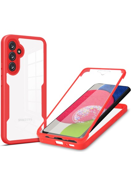 Samsung Galaxy A54 5g Şeffaf Akrilik+Tpu Telefon Kılıfı Kamera Lens Koruma Telefon Kılıfı Pet Ekran Filmi-Kırmızı (Yurt Dışından)