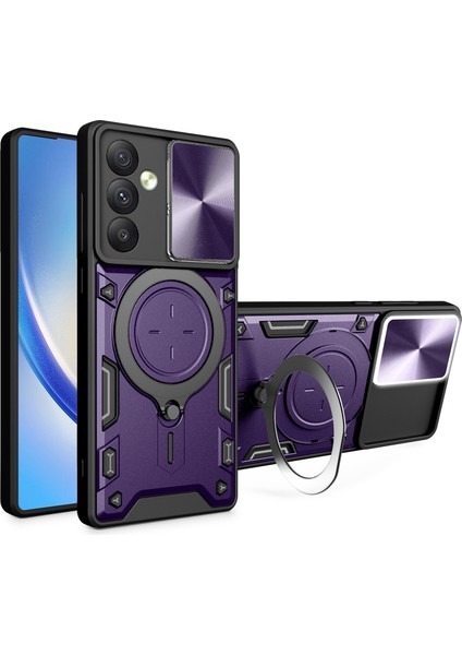 Samsung Galaxy A54 5g Slayt Lens Koruma Telefon Kılıfı Tpu+Pc Kickstand Kılıfı-Mor (Yurt Dışından)