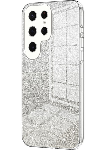 Samsung Galaxy S24 Ultra Tpu Kılıf Hassas Kesim Parıltılı Tasarım Telefon Arka Kapağı-Şeffaf (Yurt Dışından)