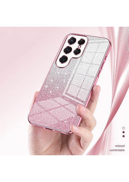 Samsung Galaxy S24 Ultra Tpu Kılıf Hassas Kesim Parıltılı Tasarım Telefon Arka Kapağı-Şeffaf (Yurt Dışından) modelleri