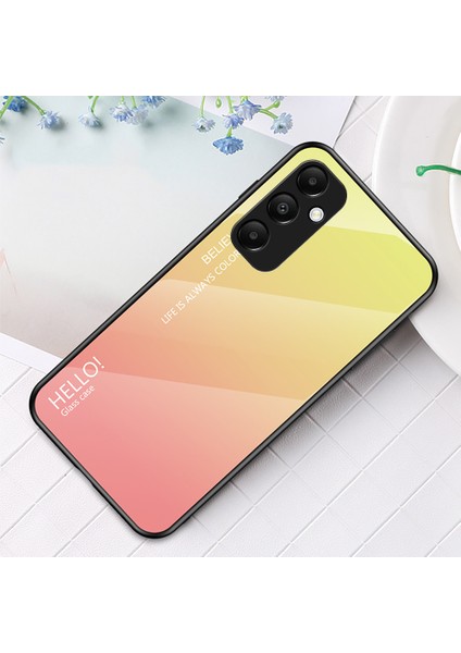 Samsung Galaxy A55 5g Kılıf Degrade Temperli Cam + Pc + Tpu Telefon Kılıfı - Degrade Sarı (Yurt Dışından) indirimleri