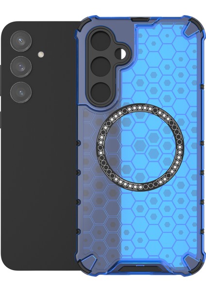 Samsung Galaxy S23 Fe Kılıf Petek Manyetik Halka Tpu+Pc Telefon Kılıfı-Mavi (Yurt Dışından) fiyatları