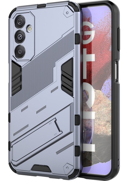 Samsung Galaxy F34 5G/M34 5g Düşmeye Karşı Dayanıklı Telefon Kılıfı Pc+Tpu Arka Kapak ve Ayaklık-Gri (Yurt Dışından)