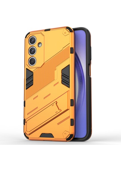 Samsung Galaxy M35 5g Kılıf Pc+Tpu Darbeye Dayanıklı Telefon Kılıfı Kickstand Ile-Turuncu (Yurt Dışından)
