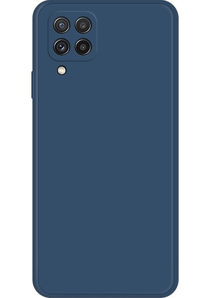 Samsung Galaxy A22 4g (Ab Sürümü) Için Cep Telefonu Arka Kapağı, Mikrofiber Astarlı Düz ​​kenarlı Ka Esnek Tpu Telefon Kılıfı-Koyu Mavi (Yurt Dışından)