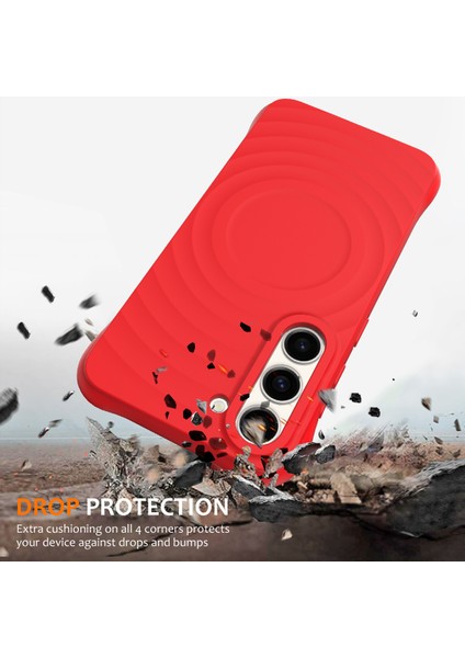 Samsung Galaxy S23+MANYETIK Telefon Kılıfı Dalgalı Doku Sıvı Silikon Darbeye Dayanıklı Kapak-Kırmızı (Yurt Dışından) fiyatları